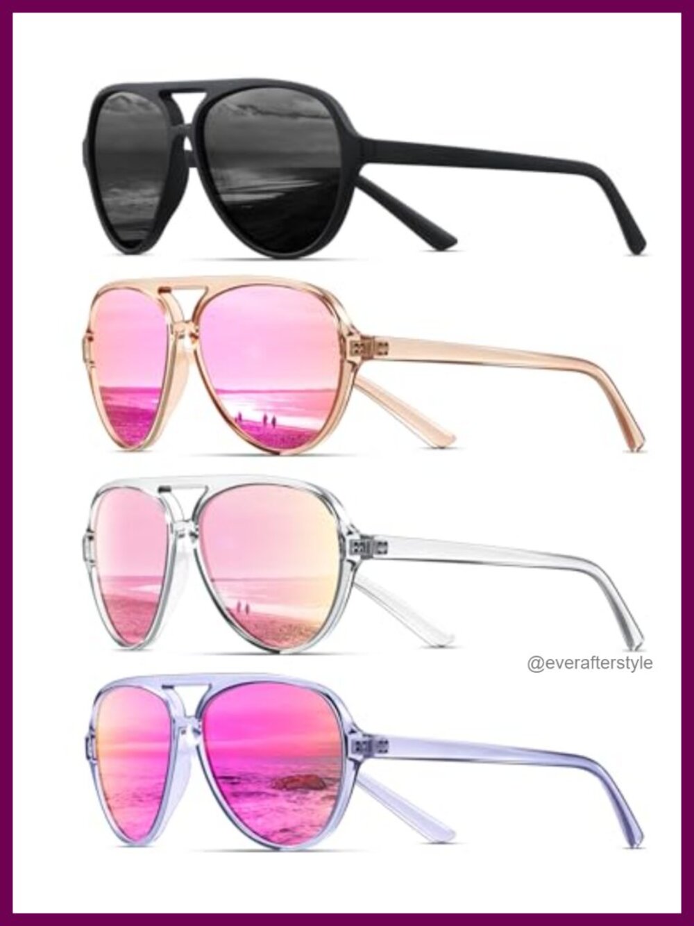 Polarized Aviator Sunglasses for Women Sporty Running Tangle Free Frame